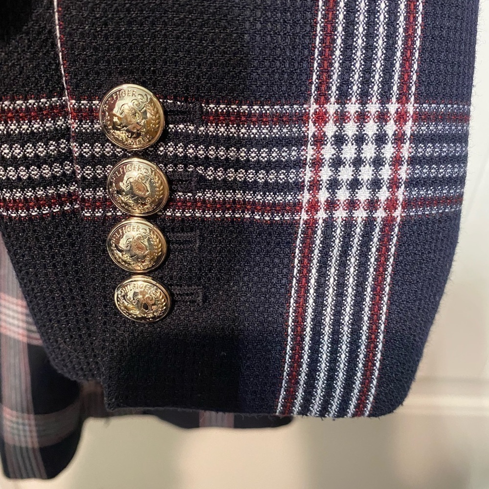 Tommy Hilfiger Tartan/Plaid Navy Blazer - Picture 9 of 9